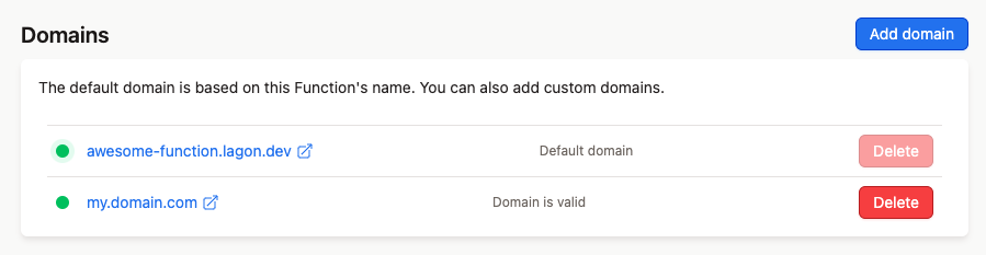 Custom domains